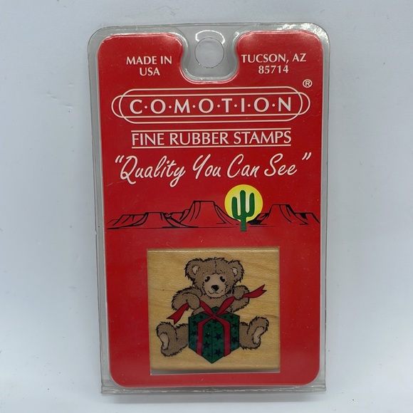 Comotion Fine Rubber Stamps, Lot of 2. 1-3/4” Square, 1-3/4 x 2-1/4 Rectangle. - Picture 3 of 6